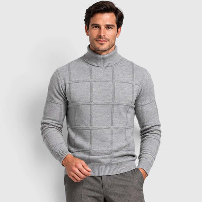 Men's Textured Mock Neck Sweater Slim Fit
