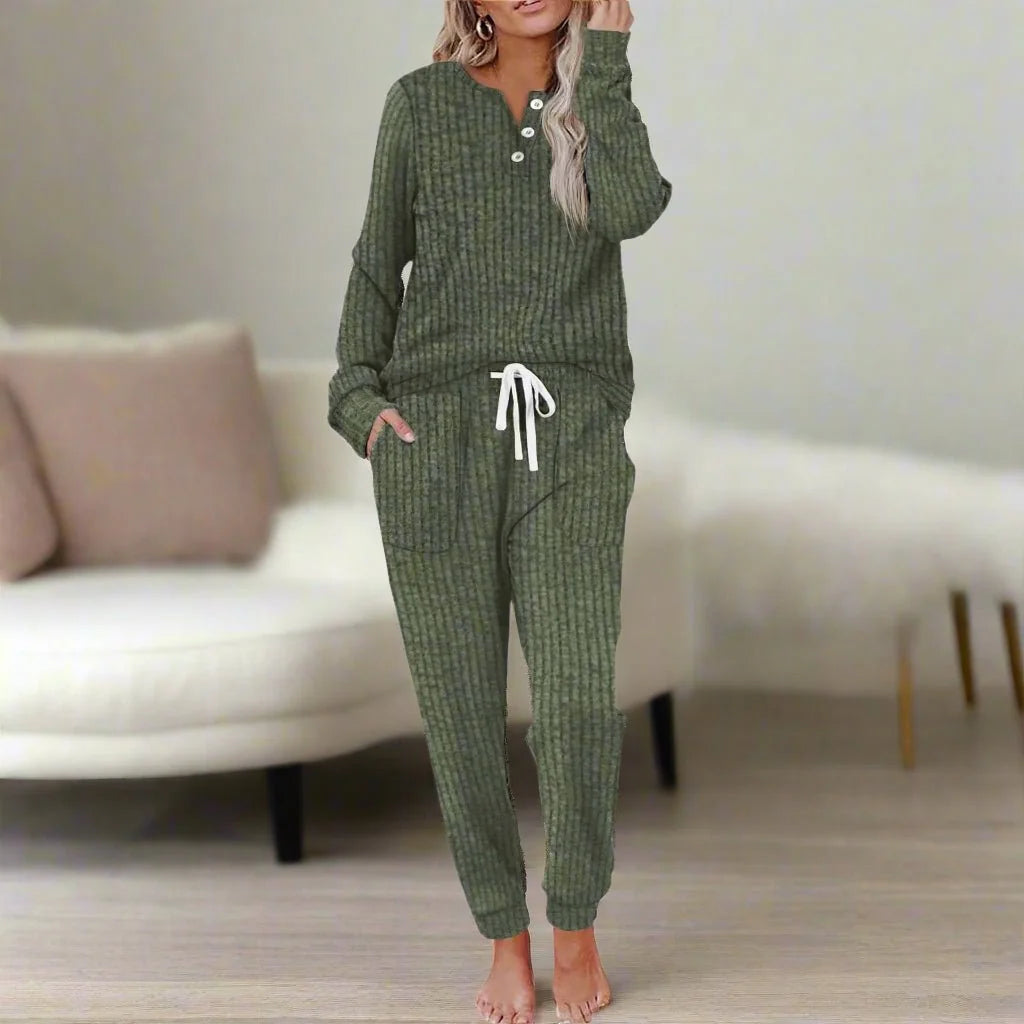 Henley Top and Jogger Lounge Set