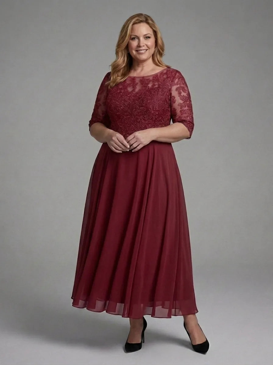 Mother of the Bride Lace Midi Dress