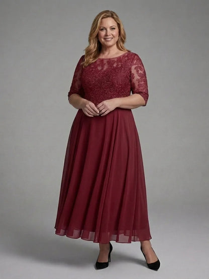 Mother of the Bride Lace Midi Dress