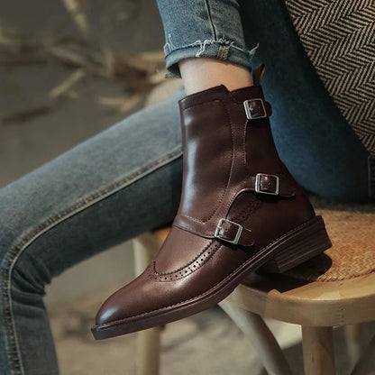 Buckle Strap Chelsea Boots
