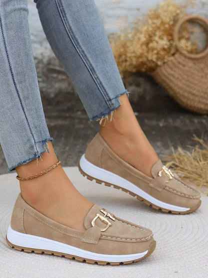 Chunky Loafers with Metal Buckle