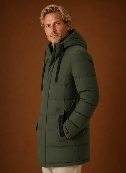 Men's Long Hooded Winter Jacket Puffer Coat