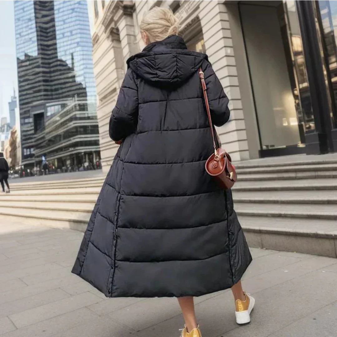 Women's Wool Blend Winter Coat with Hood