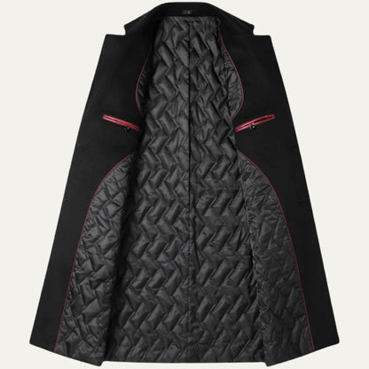 Men's Long Coat – Black Classic Notch Lapel