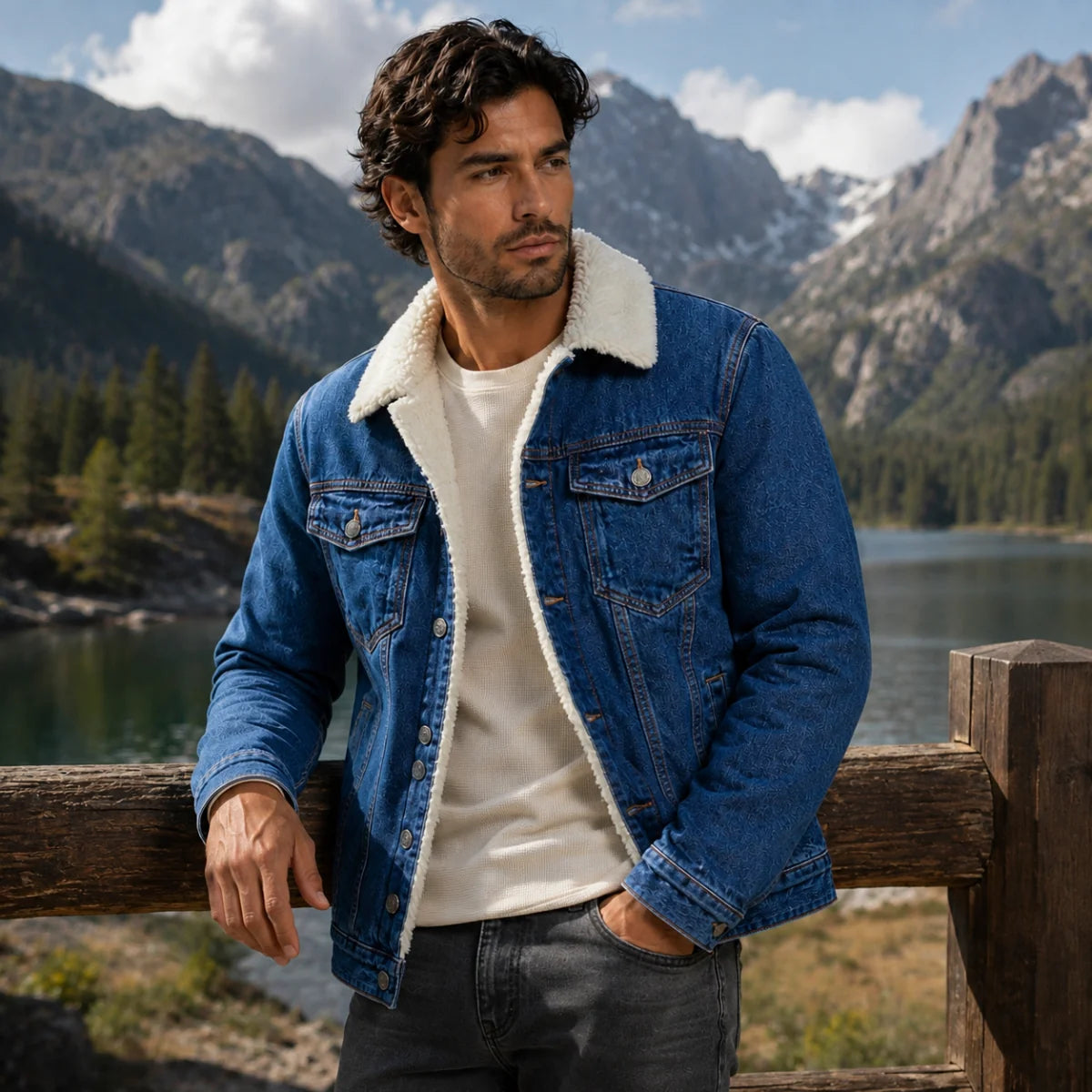 Kilmarnock | Men's Denim Trucker Jacket with Fleece Lining