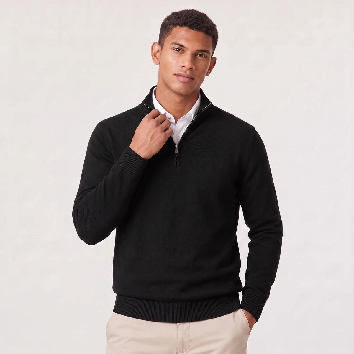 Men's Quarter-Zip Knit Sweater