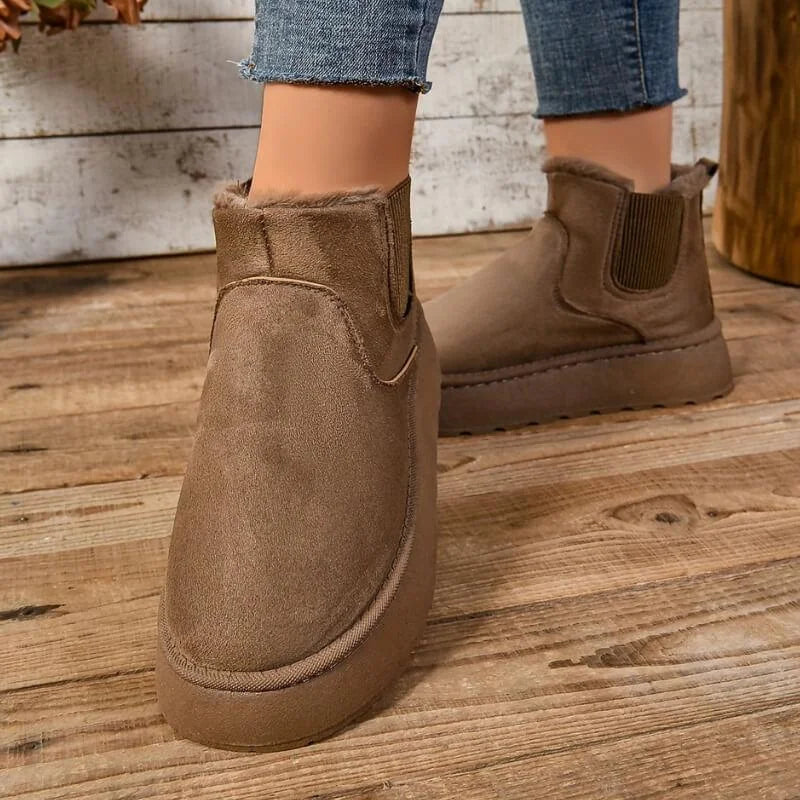 Chelsea Boots – Black Lined Platform Slip-On