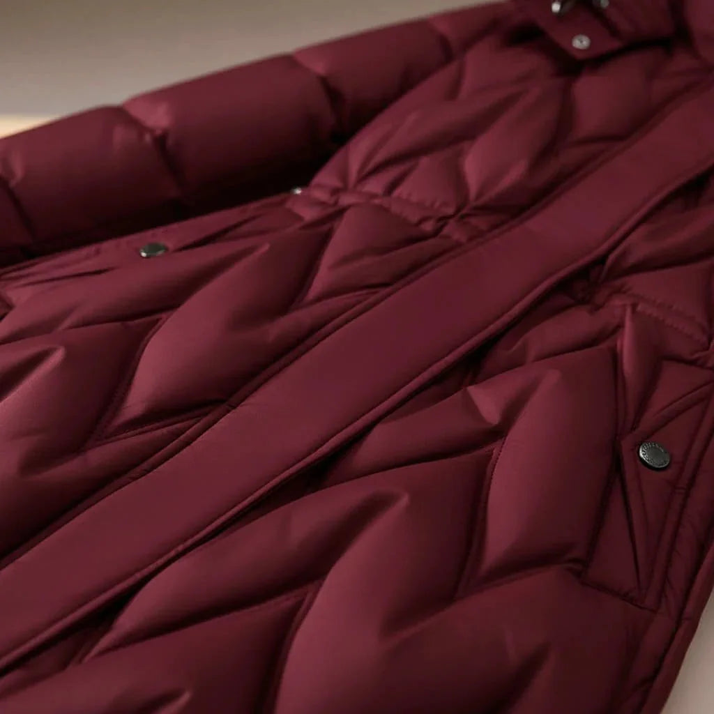 Women's Long Quilted Hooded Winter Coat
