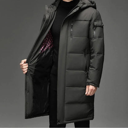 Men's Longline Hooded Puffer Coat