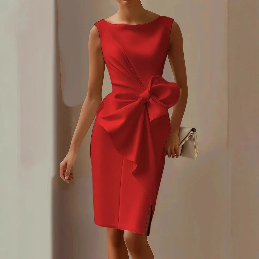 Mother of the Bride Bow Midi Dress
