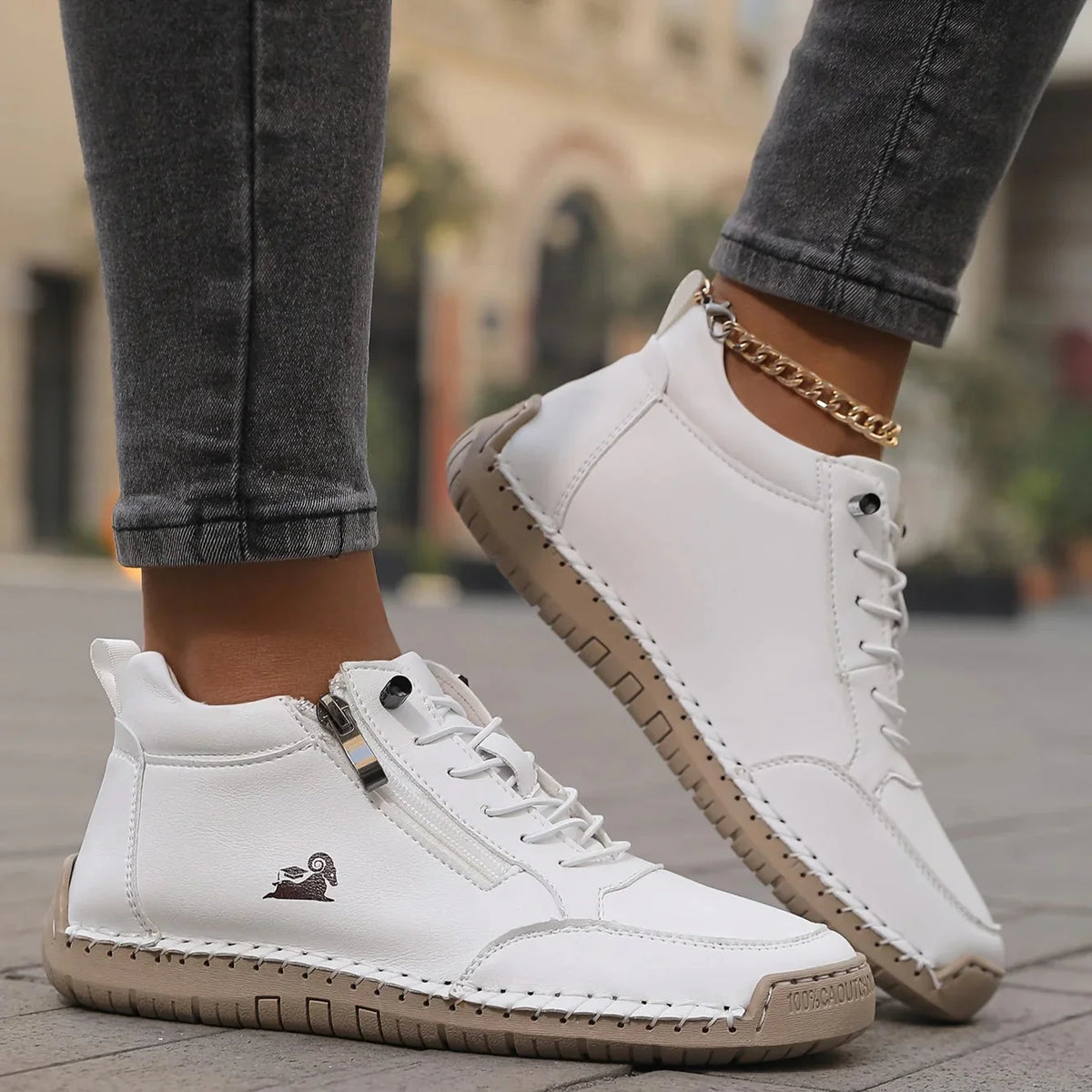 Ankle Boots Zip-Up Lace Comfort Women's
