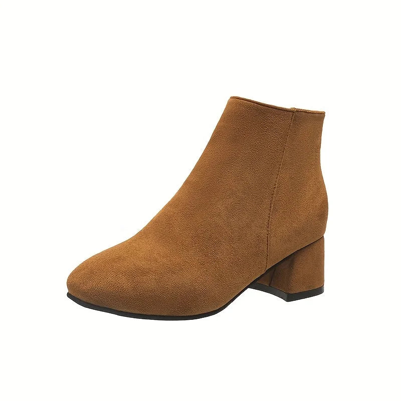 Suede-Look Chelsea Ankle Boots with a Comfortable Low Heel