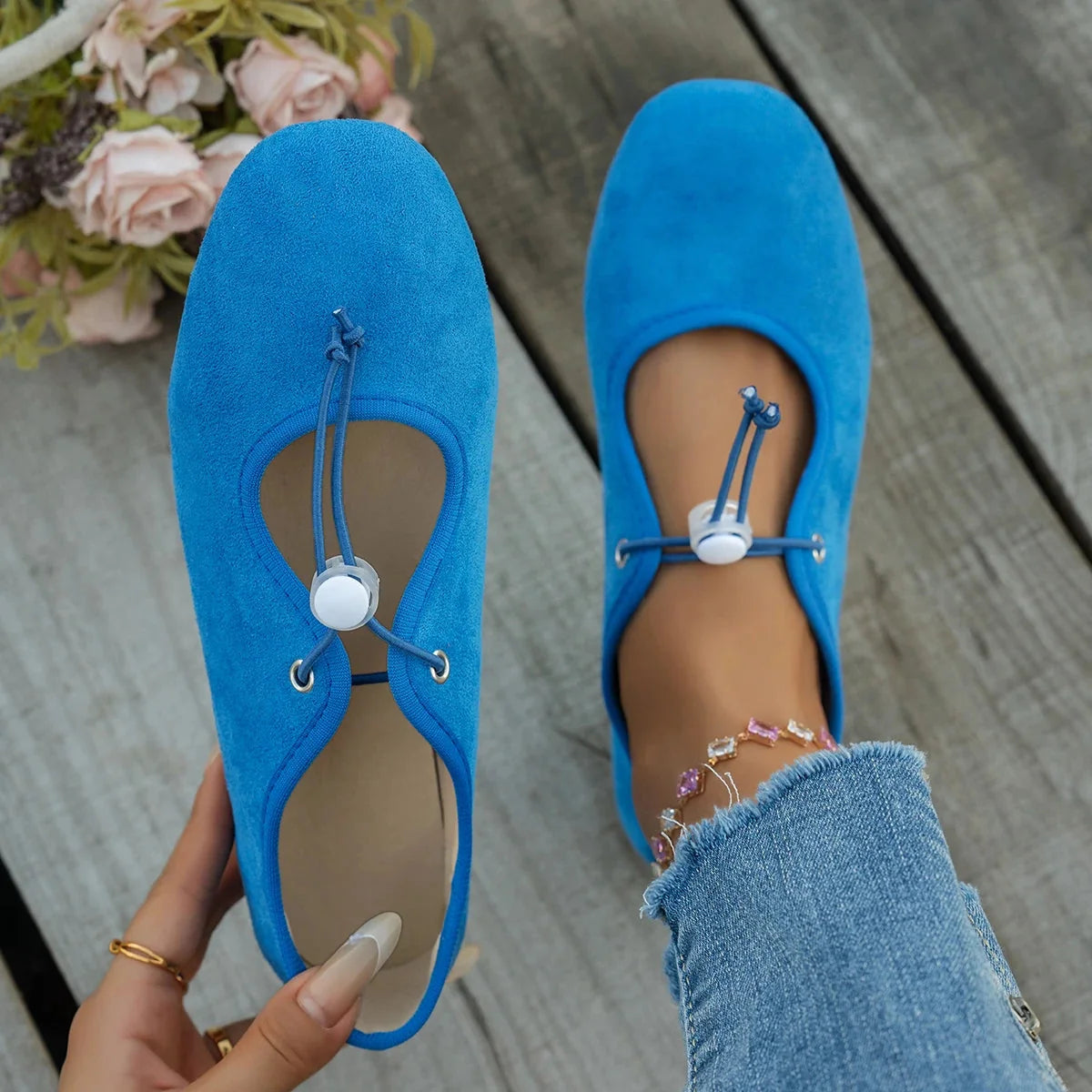 Lace-Up Mary Jane Flats