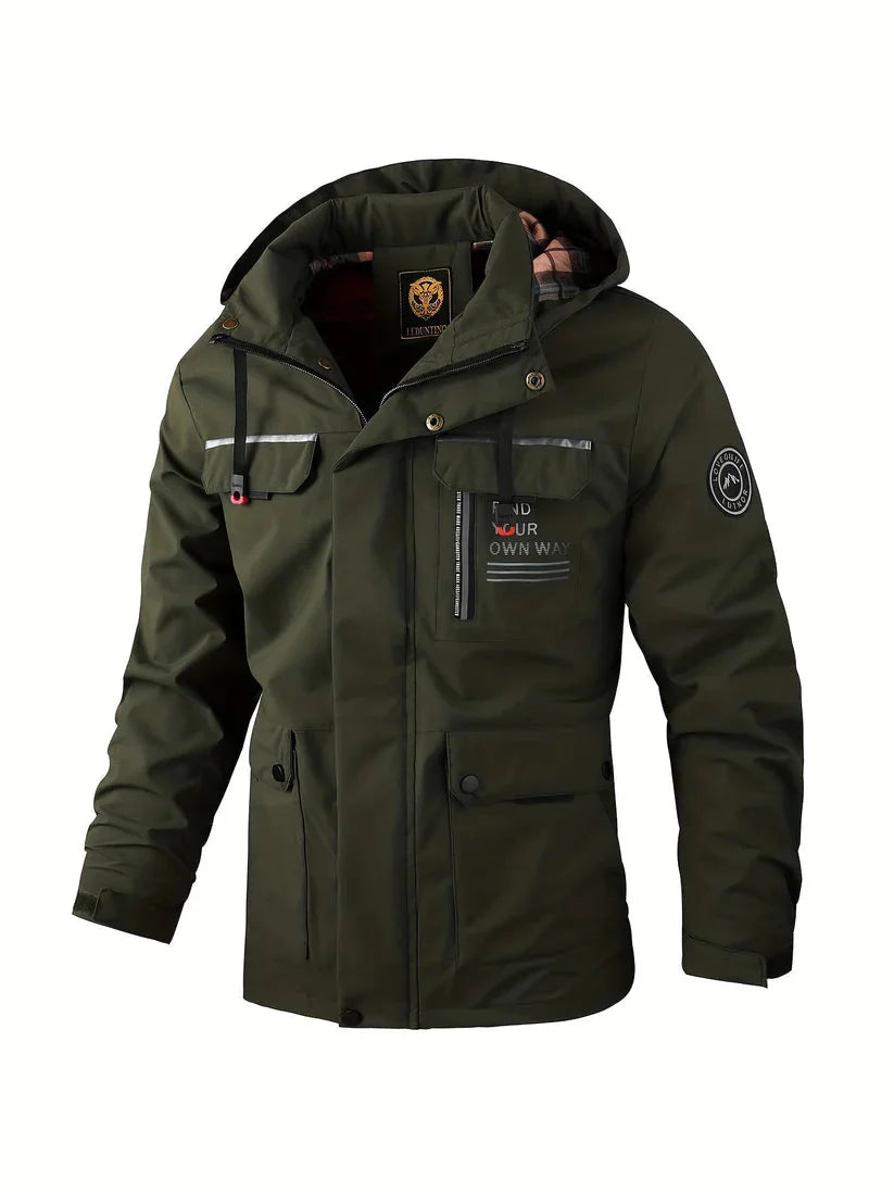 Men's Hooded Jacket – Black Waterproof Winter