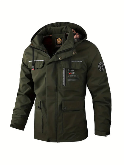 Men's Hooded Jacket – Black Waterproof Winter
