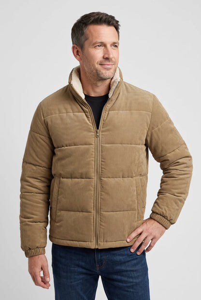 Men's Corduroy Collar Puffer Jacket