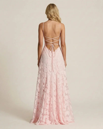 Wedding Guest Dress – Red Lace A-Line Maxi