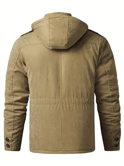 Men's Hooded Jacket – Black Insulated Utility