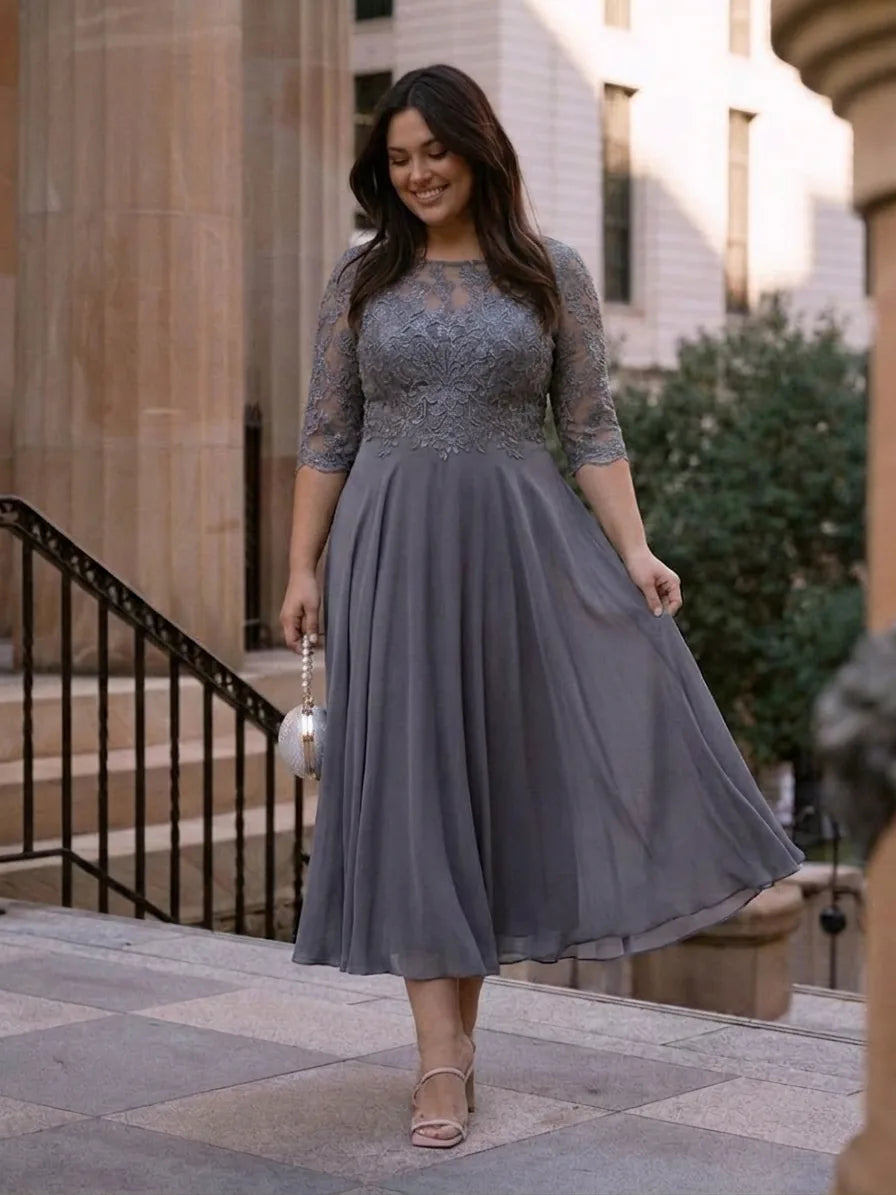 Mother of the Bride Lace Midi Dress
