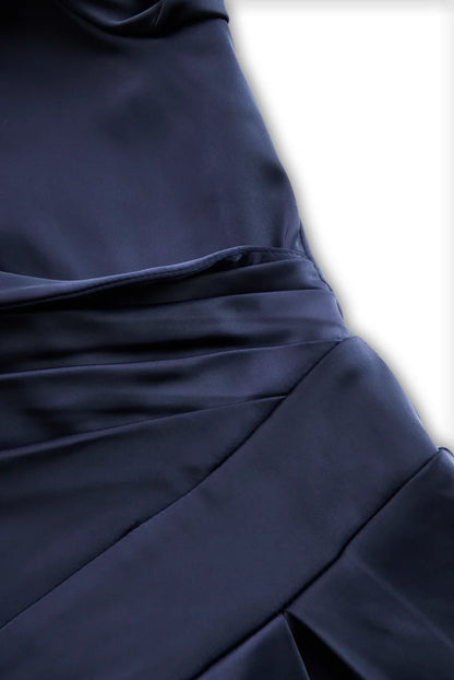 Shawl Collar Midi Wrap Dress