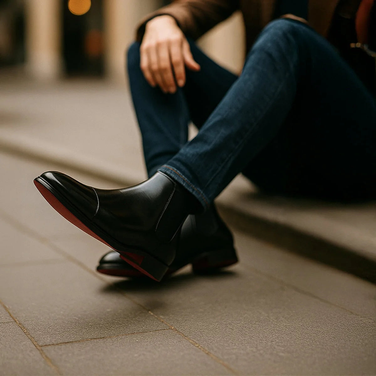 Men's Chelsea Boots – Black Polished Slip-On