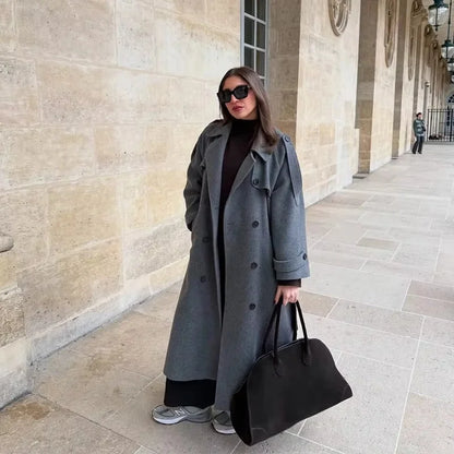 Wool Coat – Brown Belted Longline