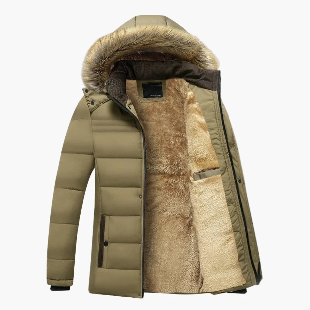 Men's Faux Fur Hooded Winter Parka