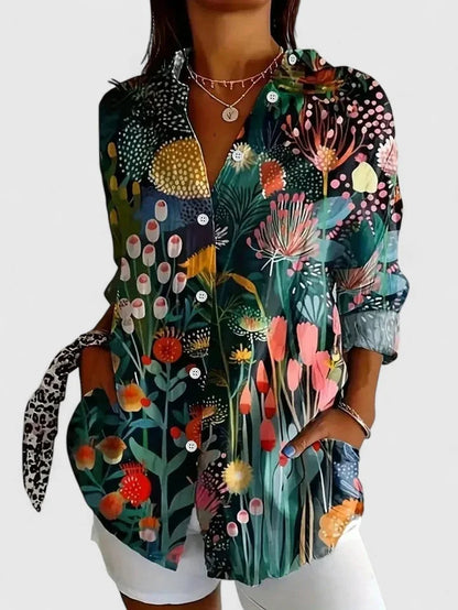 Floral Button-Down Blouse