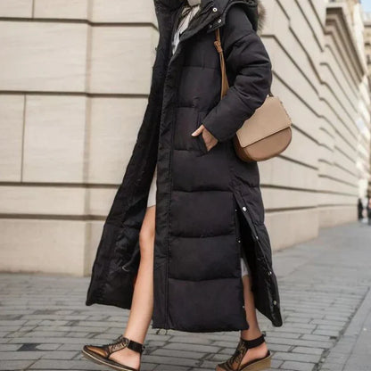 Women's Wool Blend Winter Coat with Hood