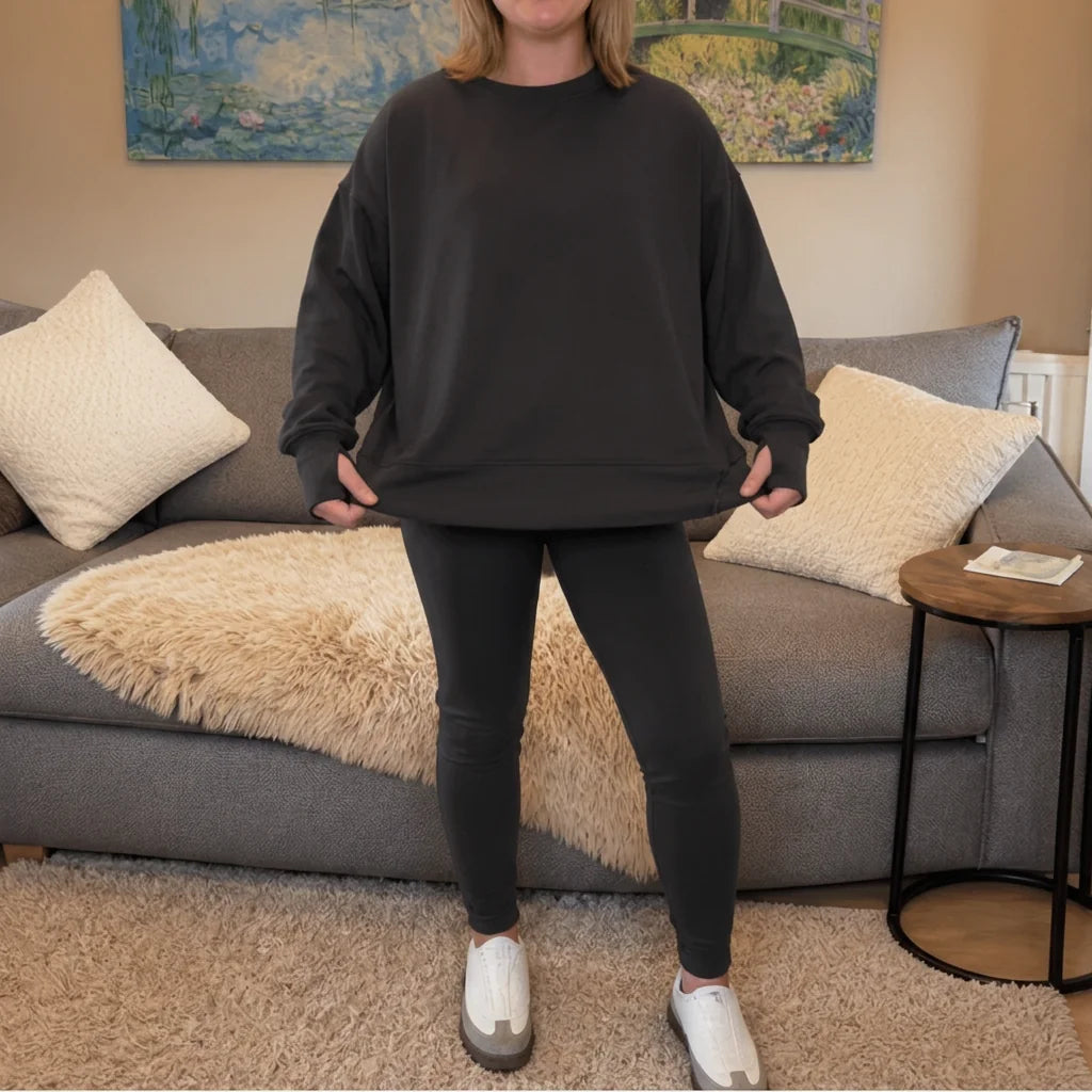 Side-Slit Pullover and Legging Lounge Set