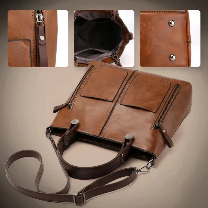Large Tote Bag with Front Pockets