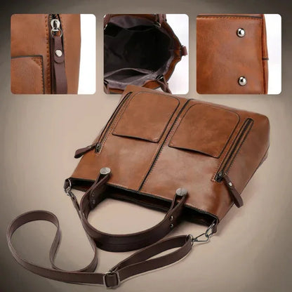 Large Tote Bag with Front Pockets