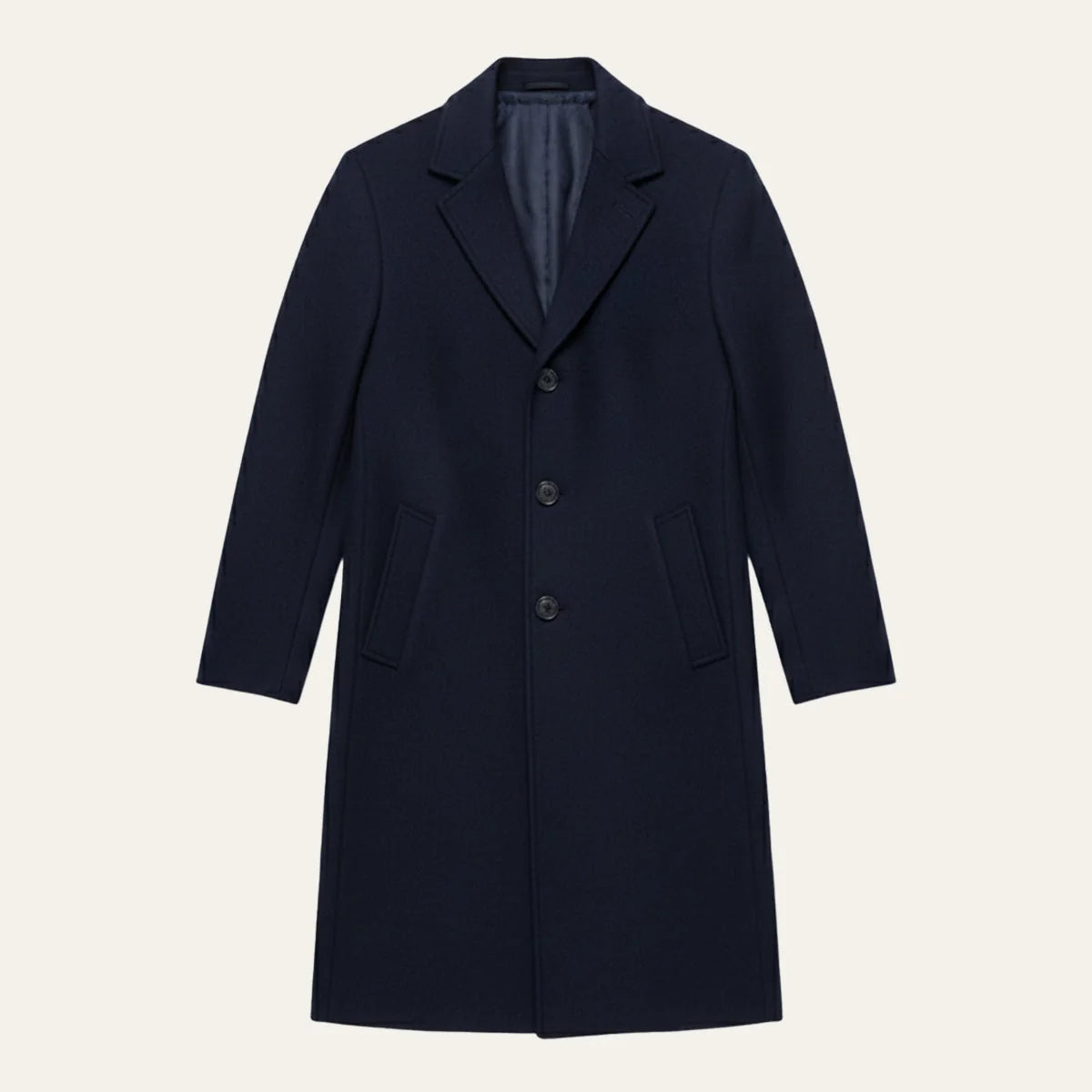 Men's Single Breasted Overcoat Cotton Blend
