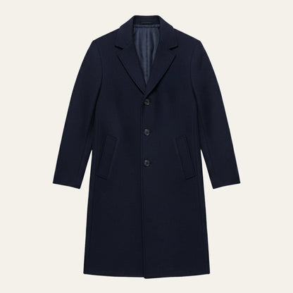 Men's Single Breasted Overcoat Cotton Blend
