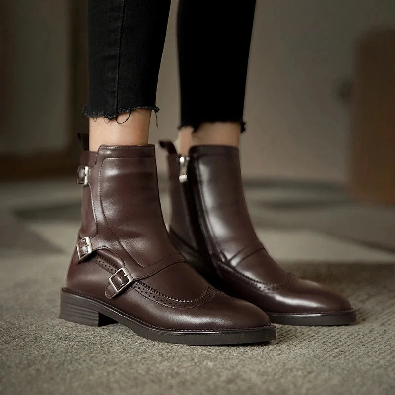 Buckle Strap Chelsea Boots
