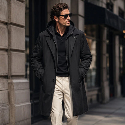 Oldborough | Men's Hooded Long Rain Coat