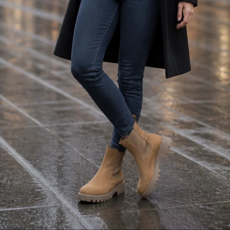 Wide-Fit Chelsea Boots with Stretch Panel