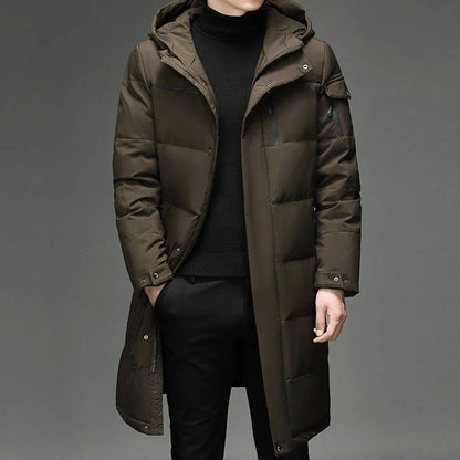 Men's Longline Hooded Puffer Coat