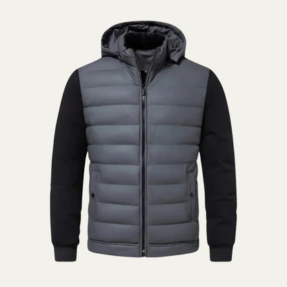 Men's Puffer Jacket – Black Hybrid Hooded