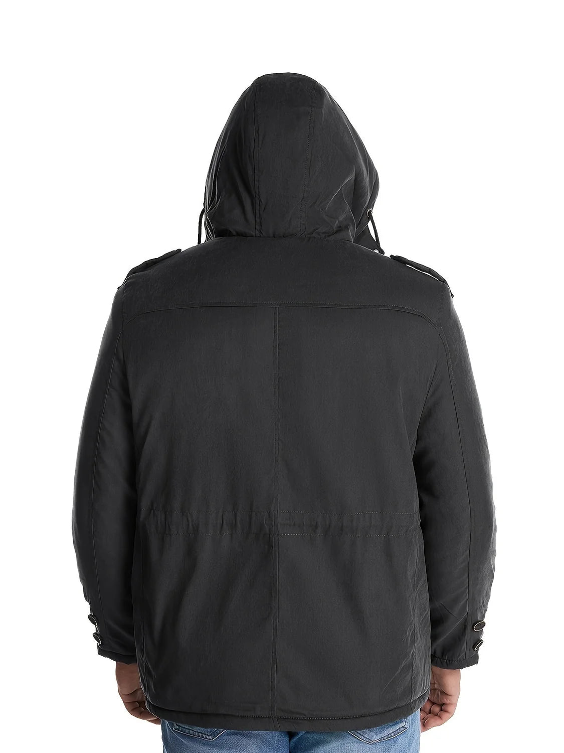 Men's Hooded Jacket – Black Insulated Utility