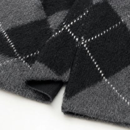 Argyle Knit Turtleneck and Skirt Set