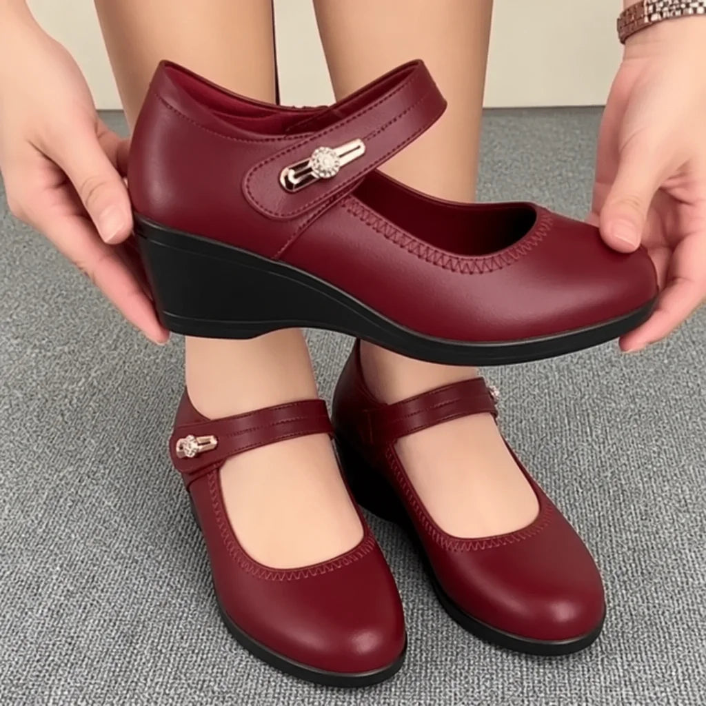 Strap Mary Jane Wedge Flats