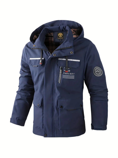Men's Hooded Jacket – Black Waterproof Winter