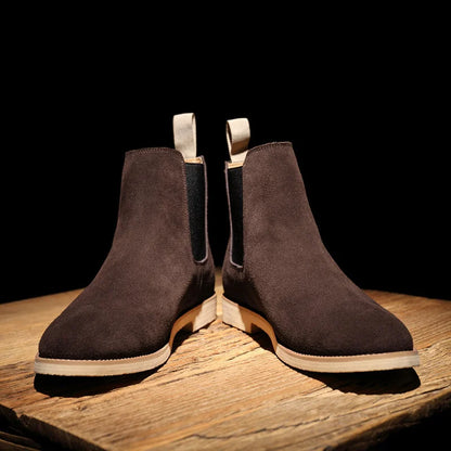 Men's Chelsea Boots – Black Suede Crepe Sole