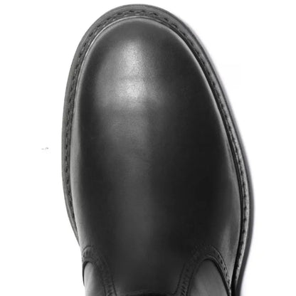 Men's Chelsea Boots – Black Lug Sole Pull Tab