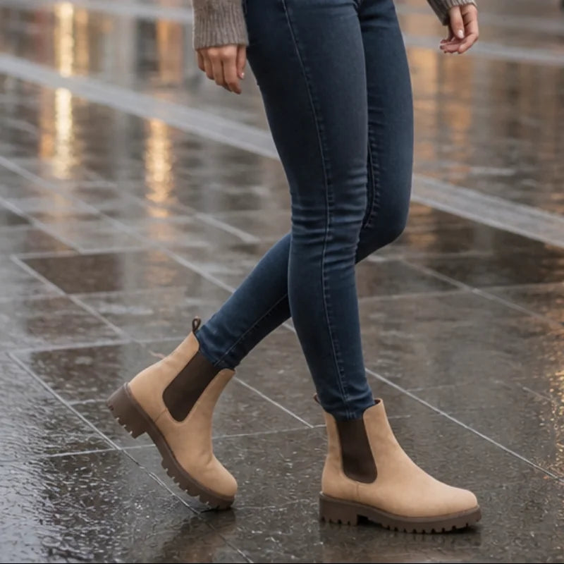 Wide-Fit Chelsea Boots with Stretch Panel