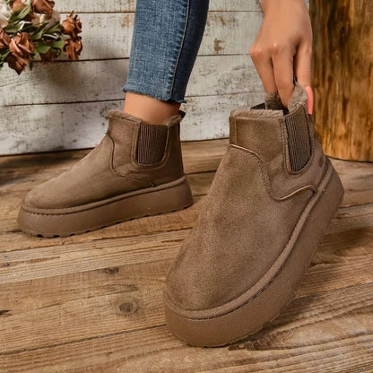 Chelsea Boots – Black Lined Platform Slip-On