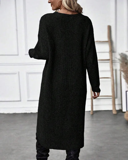Sweater Dress – Grey Oversized Asymmetric Knit