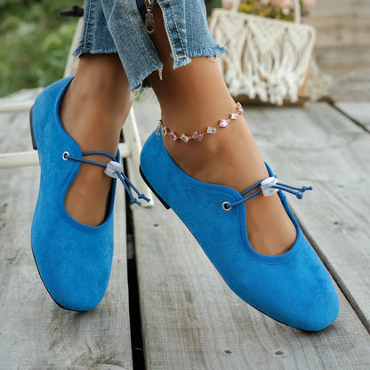Lace-Up Mary Jane Flats